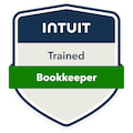 This is an image of an Intuit certified Bookkeeper badge earned by the owner of LCS Business Solutions